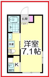 アジェラート竹ノ塚(ワンルーム/4階)の間取り写真