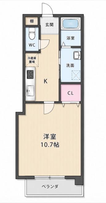 E CASA MIA(1K/1階)の間取り写真