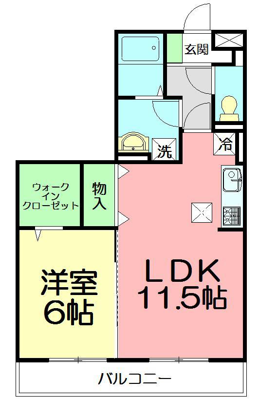 トネリコテラス 1(1LDK/1階)の間取り写真