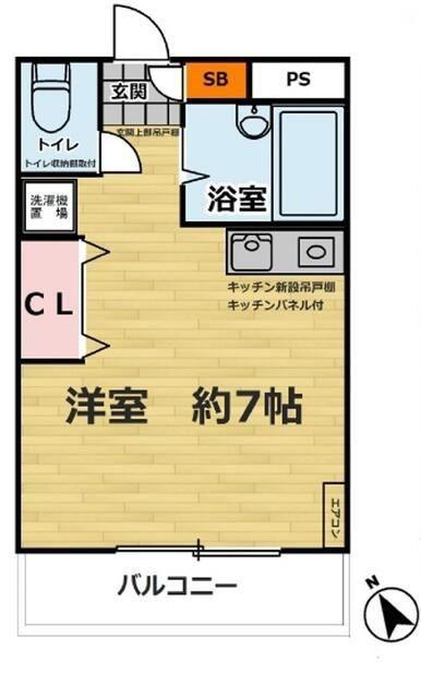 朝日ホーム山野(ワンルーム/2階)の間取り写真