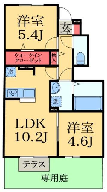 D・ルチア(2LDK/1階)の間取り写真