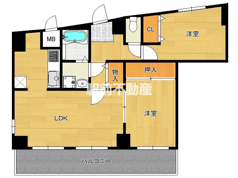 セルシオ住吉(2LDK/4階)の間取り写真
