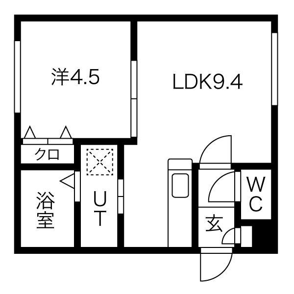 リベルタ澄川(1LDK/2階)の間取り写真