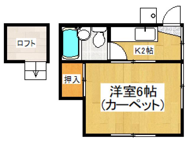 山崎コーポ(1K/1階)の間取り写真