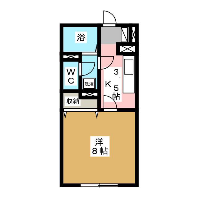 グリーンライフ桂木A(1K/2階)の間取り写真