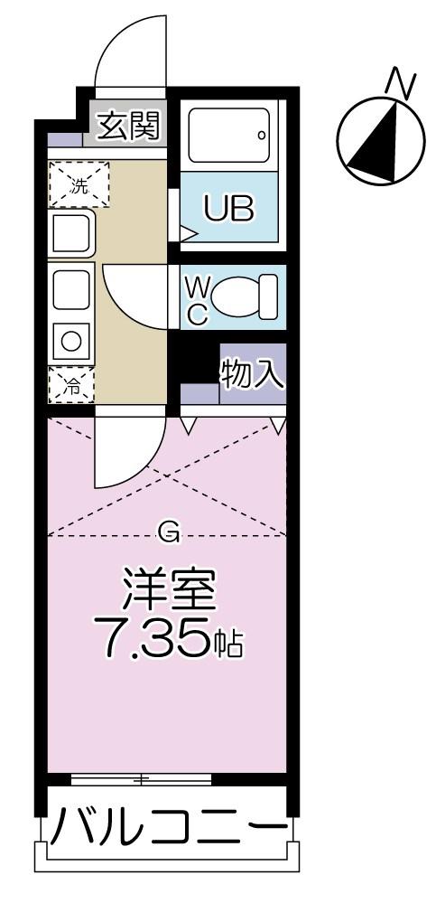グランビル阿佐谷(1K/2階)の間取り写真