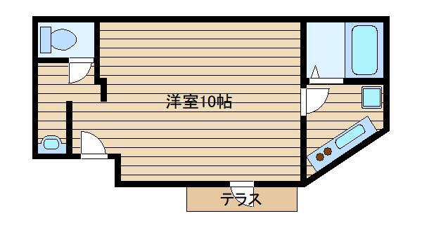 オーク花小金井(1K/B1階)の間取り写真