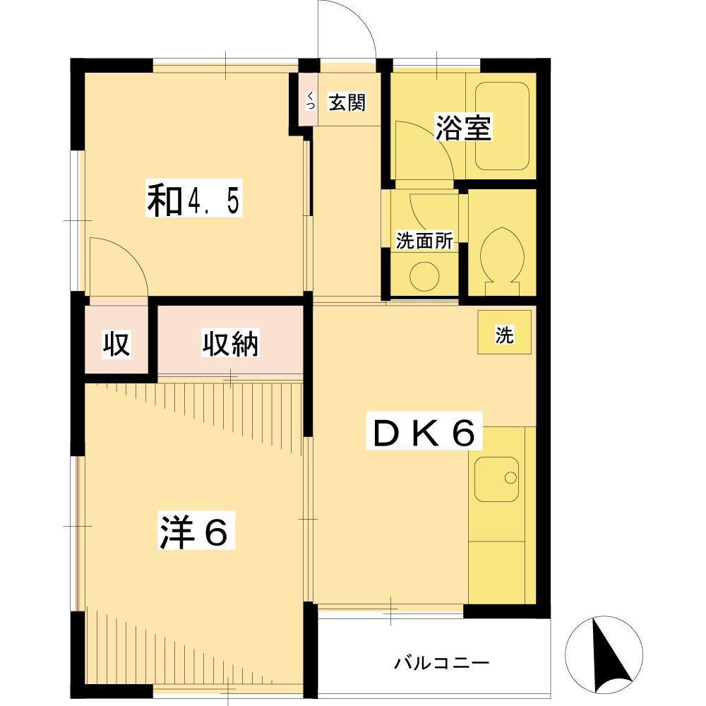 ツカサコーポ(2DK/2階)の間取り写真