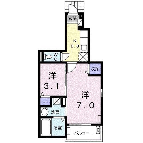 アドリアーノ(1SK/1階)の間取り写真