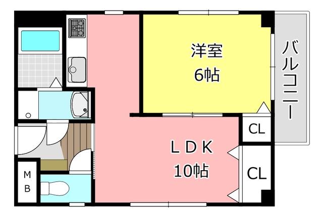アーバンハイツ(1LDK/2階)の間取り写真