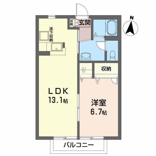 テイスティ弐番館(1LDK/1階)の間取り写真