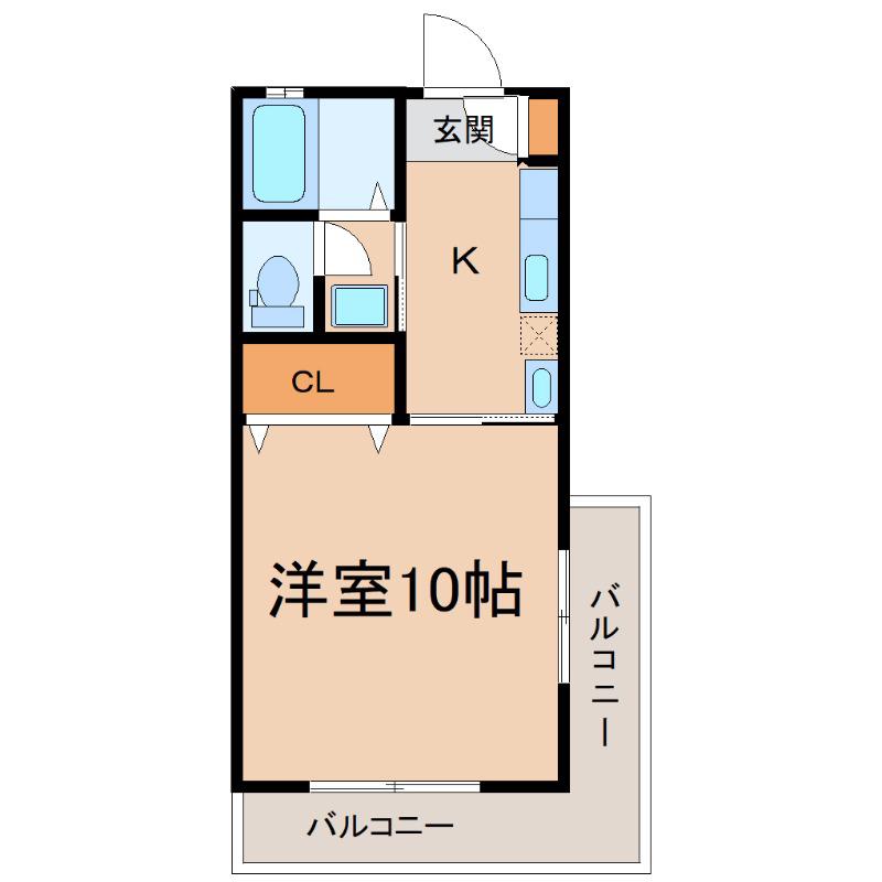 マンションシャルムA(1K/3階)の間取り写真