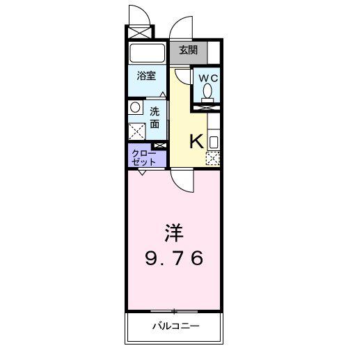 パインプラザ(1K/2階)の間取り写真