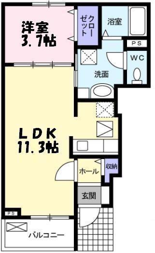 サンリット・ガーデンA(1LDK/1階)の間取り写真