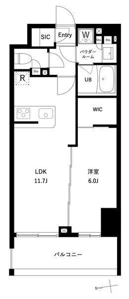 アーバンパーク綾瀬ウエスト(1LDK/6階)の間取り写真