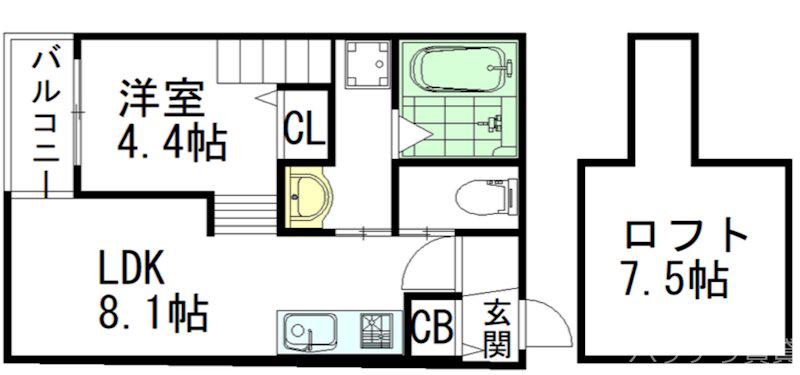 TAUPE(1LDK/1階)の間取り写真