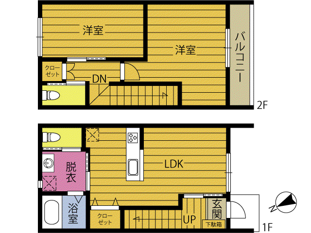 大内AP(2LDK/1階)の間取り写真
