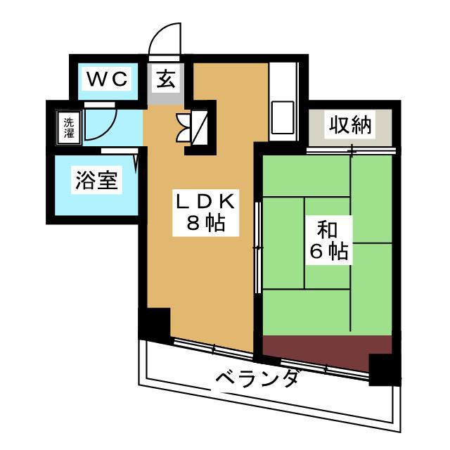 シャンブル西葛西(1LDK/2階)の間取り写真