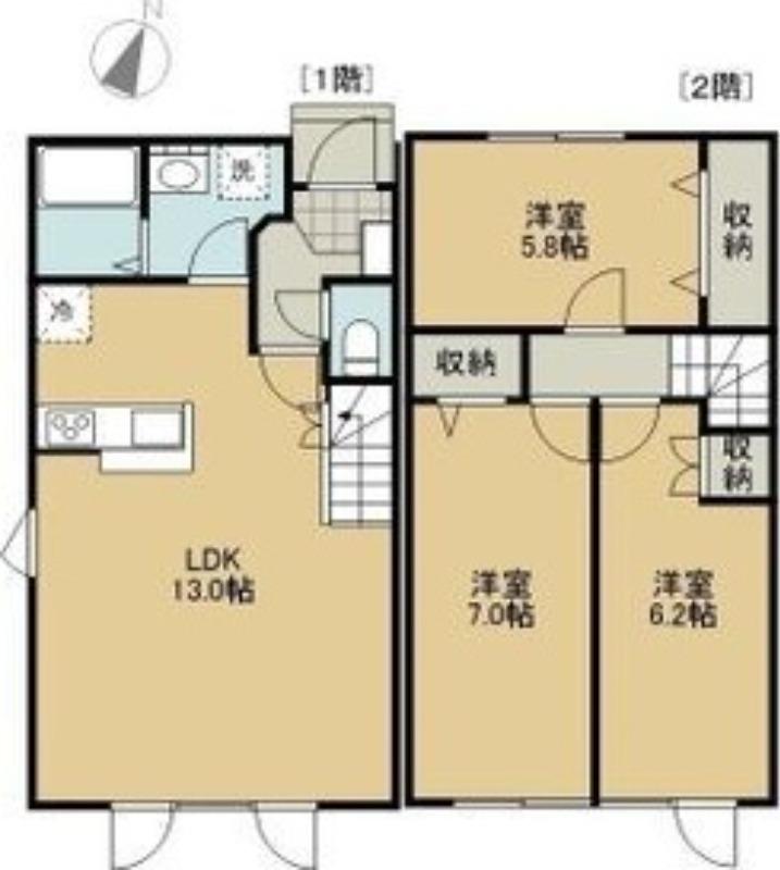 CASA MILA(3LDK/1階)の間取り写真