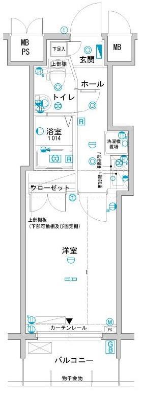 ヴェルト川崎プラッツ(1K/6階)の間取り写真