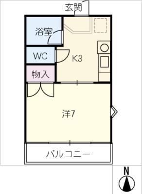 EST1みずの(1K/1階)の間取り写真