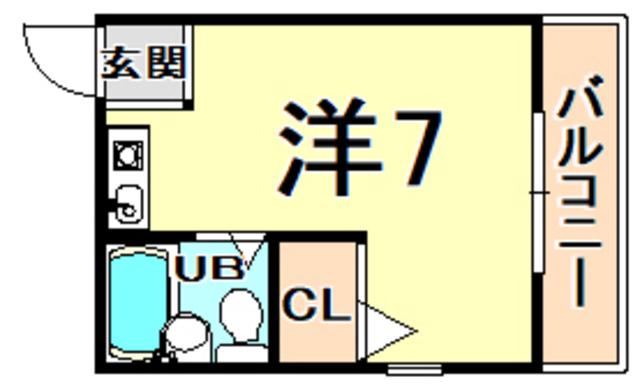 ライトハイツ(ワンルーム/3階)の間取り写真