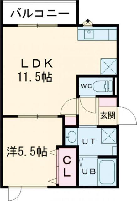 LIEN FORT TAKUYU(1LDK/2階)の間取り写真