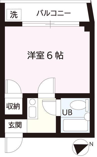 リブレ一之江(1K/1階)の間取り写真