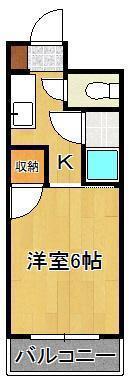 メイプル神岳(1K/4階)の間取り写真