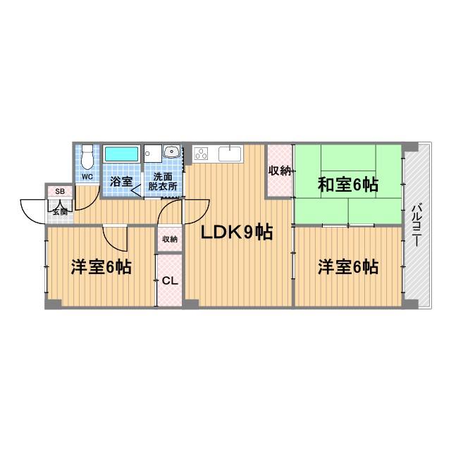 アネックス甲子園(3LDK/2階)の間取り写真