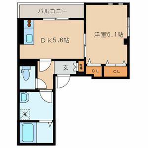 東麻布ヒルズ(1DK/3階)の間取り写真