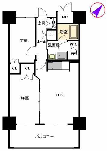 シャーメゾンステージ博多(2LDK/6階)の間取り写真