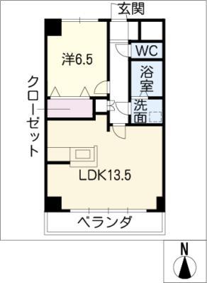 ウィルコートII(1LDK/1階)の間取り写真