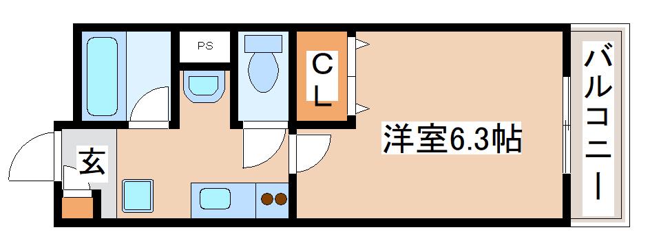 コスティエーロ須磨(1K/1階)の間取り写真