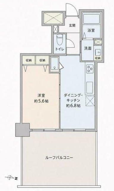 サンクレスト竜泉(1DK/2階)の間取り写真