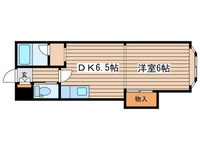 ツチダマンション(1DK/2階)の間取り写真