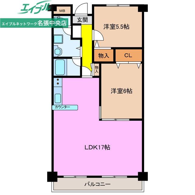 ロイヤルマンション(2LDK/6階)の間取り写真