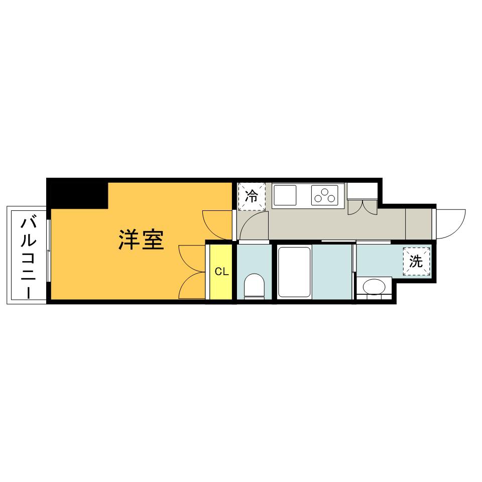 NO.103 ORIENTBLD(1K/7階)の間取り写真