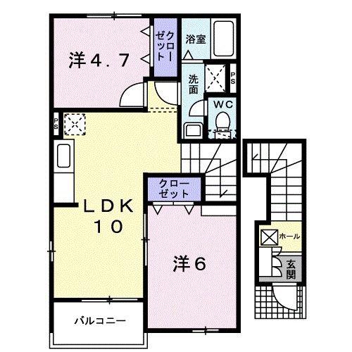 マザーアース・悠(2LDK/2階)の間取り写真