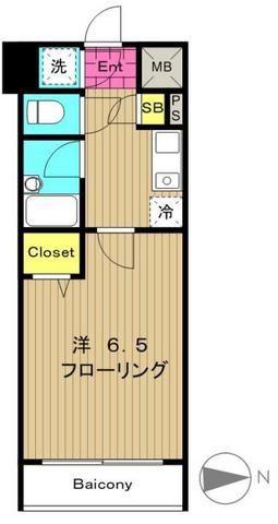パレステュディオ市谷仲之町(1K/3階)の間取り写真