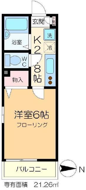 メゾンコンフォール(1K/3階)の間取り写真