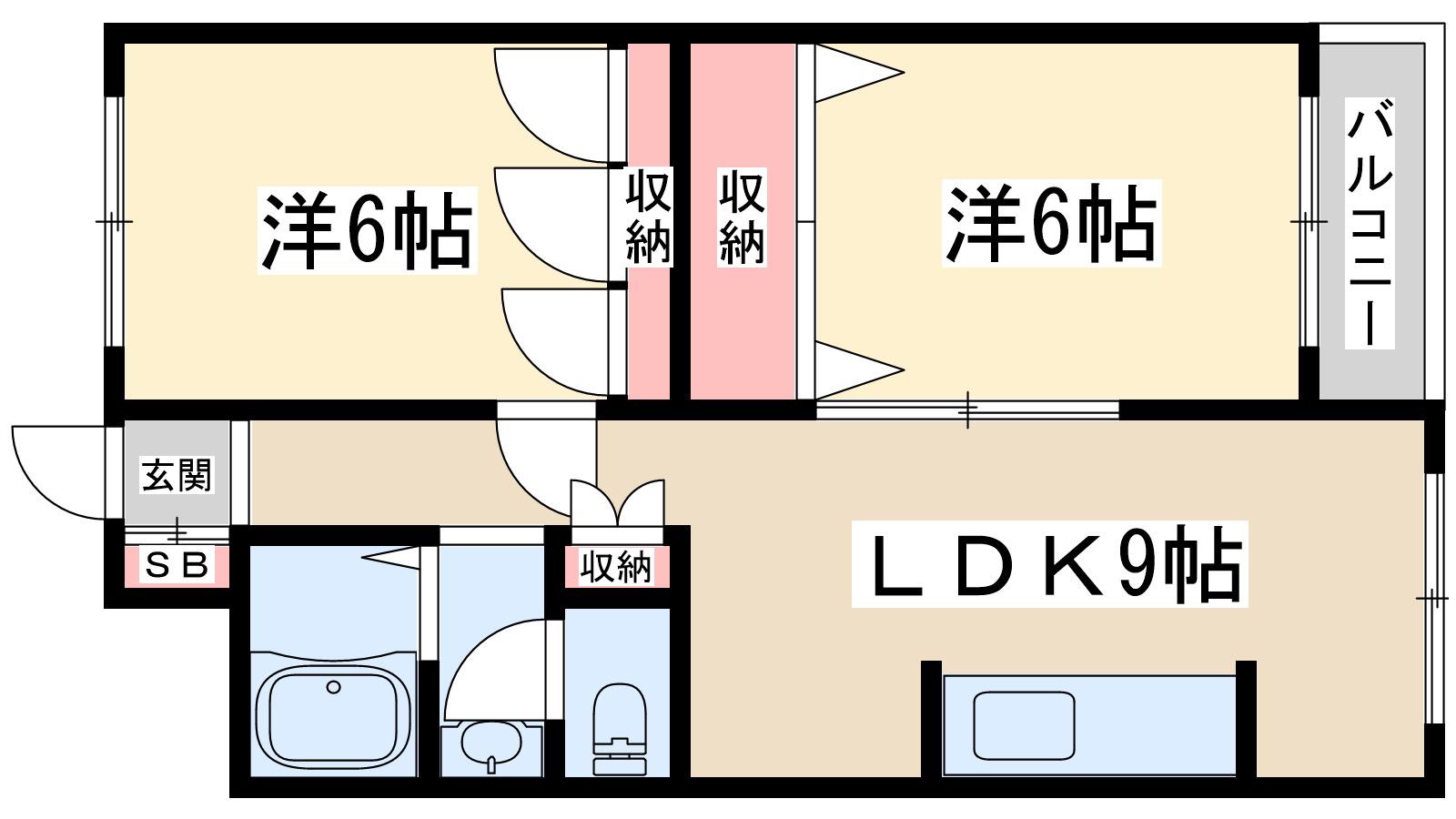 マンションサルナート(2LDK/2階)の間取り写真
