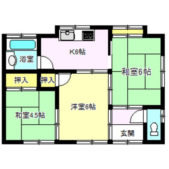 中尾ハイツ(3DK/2階)の間取り写真