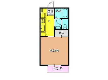 ロイヤルオーク(1K/1階)の間取り写真