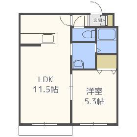 MTガーデン西町南(1LDK/4階)の間取り写真