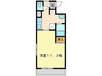 エスコートⅨ(1K/8階)の間取り写真