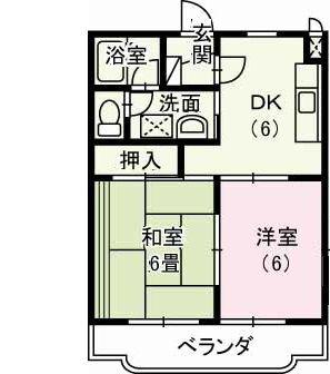 カーサロンシェーヌ(2DK/3階)の間取り写真