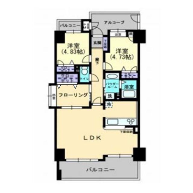 アルファステイツ入船町(2SLDK/12階)の間取り写真