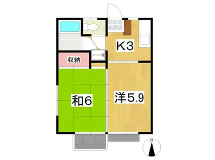 アビタール高松(2K/2階)の間取り写真