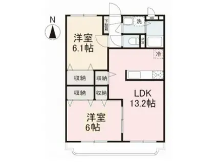 FRUITFUL A棟(2LDK/3階)の間取り写真